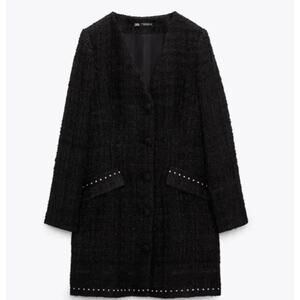 Zara Studded Tweed Blazer Dress size M - Blogger Fav!